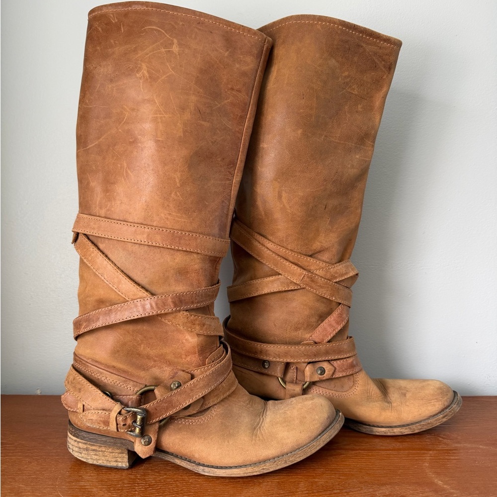Brown Leather Knee-High Boots